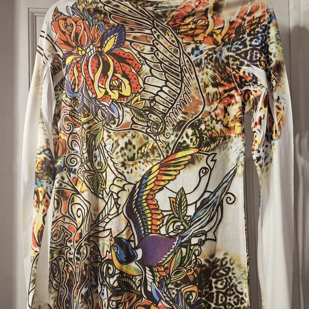 Colorful Graphic Women's Top Size M